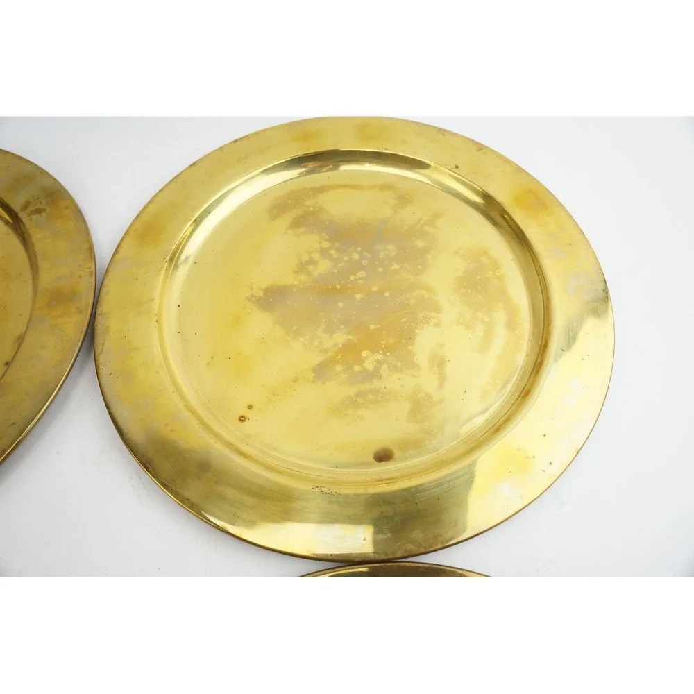 Unbranded Brass Charger Plates Unisex OS Gold Set of 4 Made in‎ Mexico Good